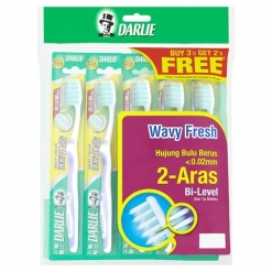 DARLIE Buy 3 Get 2 Free Wavy Fresh 2-Aras Bi-Level Slim Tip Bristles