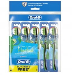Oral B Buy 3 Get 2 Free Easy Clean Herbal Refreshing Clean with 3 in 1 Action Complete