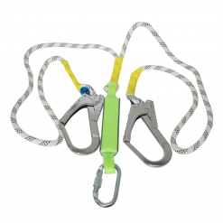 HB-010 SHOCK ABSORBING SAFETY LANYARD WITH DOUBLE SNAP HOOK