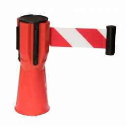 HB-006 RETRACTABLE CONE BARRIER BELT RED & WHITE