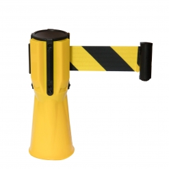 HB-006BY RETRACTABLE CONE BARRIER BELT BLACK & YELLOW